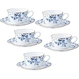 Noritake ノリタケ カップ & ソーサー セット ( コーヒー ティー 兼用) 220cc ブルーソレンティーノ  5客  ボーンチャイナ F59387A/4562