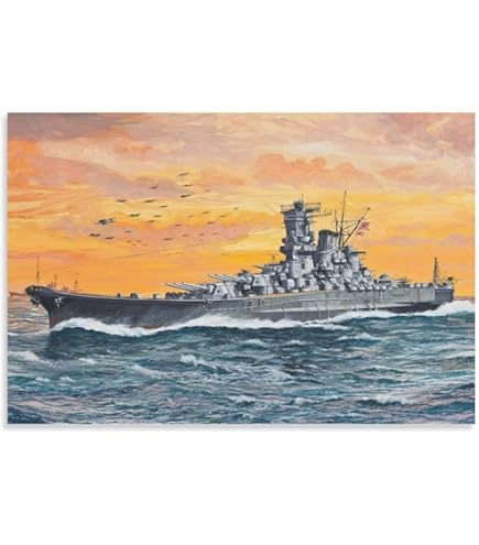 戦艦大和 金箔風アート Amazon.co.jp: 岡崎甫雄作 ペン画 戦艦大和 その2 （長尺サイズ