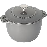 staub La Cocotte de Gohan 40509-703 La Cocotte de Gohan Gray M 6.3 inches (16 cm) Rice Pot, 2 Pieces, Paint, Cast Iron Pot, I
