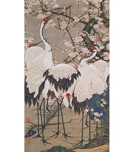 Amazon.co.jp: 伊藤若冲『旭日鳳凰図』高精彩工芸画+手彩 花鳥画