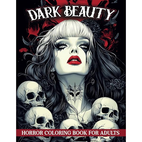 Amazon | Dark Beauty: Horror Coloring Book for Adults Featuring