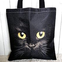 黒×白 ネコ デザイン エコバッグ 黒 トートバッグ たためる たっぷり