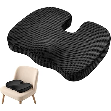 ☆チェアパッド シートクッション ソフト 痛み緩和 低反発 ブラック Amazon.co.jp: 【所ジョージの世田谷ベース掲載】 椅子クッション