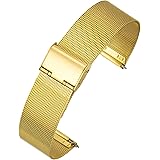 [REOTTI] 時計バンド 時計ベルト ステンレス メッシュ 腕時計 ワンタッチ式 4色 10サイズ 8mm～22mm