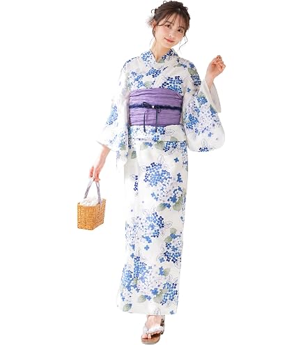 Amazon.co.jp: 有松鳴海絞り クレマチス 夏着物 仕付け糸付 高級浴衣