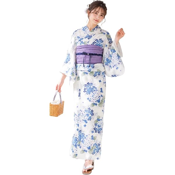 Amazon | 変わり織 綿 浴衣 単品 女性 レディース むじな菊柄 黒色
