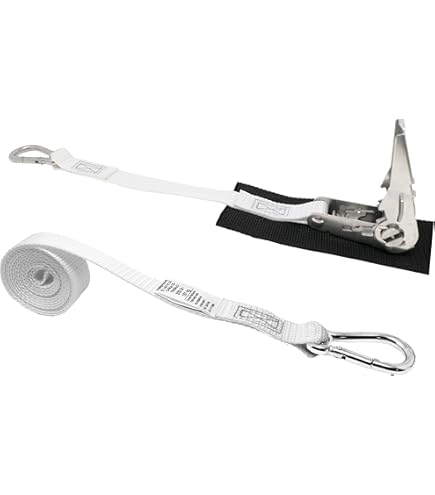 US Cargo Control - Stainless Steel Ratchet Strap Tie Down - 1 Inch Wide X 10 Foot Long