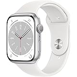 【整備済み品】Apple Watch Series 8 (GPSモデル) - 45mm シルバーアルミニウムケースとホワイトスポーツバンド