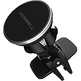 HUSSELL スマホホルダー 車 携帯ホルダー マグネット 超強磁力 高い安定性 エアコン吹き出し口 360°回転 片手操作 取り付け簡単 スマホスタンド 幅広い互換性 iPhone 13/13 Mini/13 Pro/13 Pro Max/12/