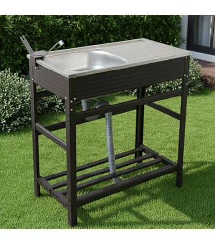 Amazon.co.jp: JEJアステージ ステンレス流し台 ガーデンシンク 庭