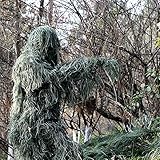 fanituhan ギリースーツ 森林 サバゲー 戦闘服 迷彩 ポンチョ5点セット サバイバルゲーム 狙撃手 スナイパー ハンター コスチューム 専用袋付き 男女兼用 偽装服