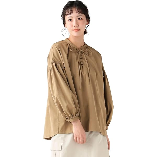 Amazon | [レイビームス] L/Sシャツ・ブラウス ドット クリンクル