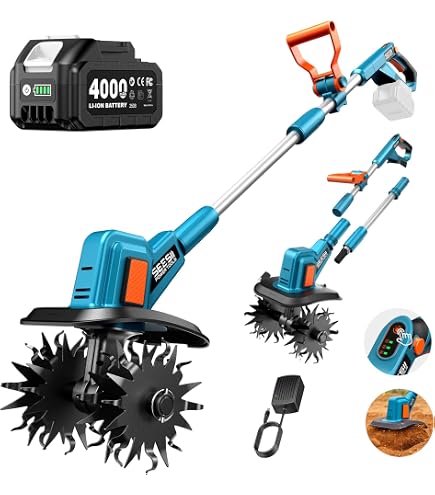 Amazon | 電動耕うん機 コードレス充電式耕運機 家庭用 850W強力