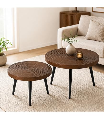 Amazon | IKEA STOCKHOLM ネストテーブル2点セット, ウォールナット材