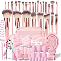 Amazon.co.jp: HGHDBT 70点セット ピンクメイクブラシセット