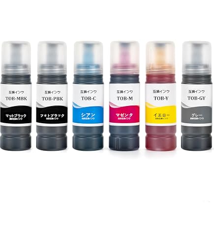 Amazon.co.jp: TOB-6CL EPSON用 トビバコ 互換インクボトル TOB(MB/PB