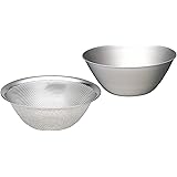 柳宗理 Sori Yanagi 料理の専門家・主婦の意見に基づきデザインされたステンレスボウル&パンチング 燕三条 ステンレス製 19cmセット ボウルとパンチングのセット 食器洗浄機使用可能 つや消し仕上げ