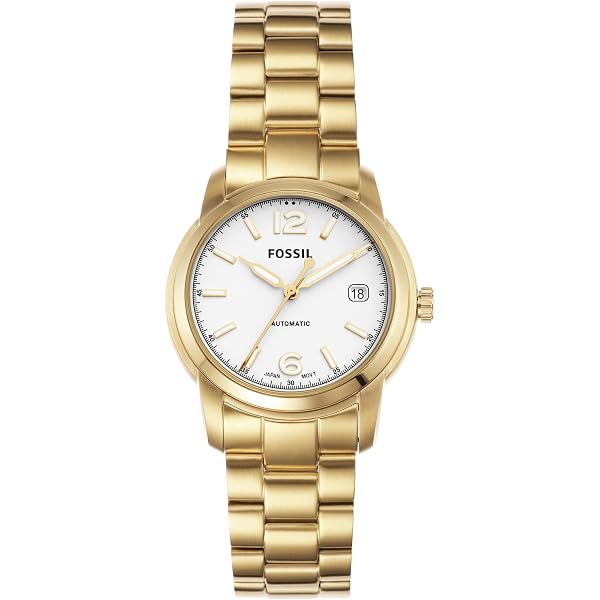 Amazon.co.jp: FOSSIL HERITAGE オートマティック ゴールドトーン
