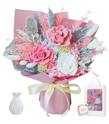 プリザーブドフラワー 薔薇 ウエディングブーケ 白陶器花瓶セット 高級 Amazon｜Fiorifiore プリザーブドフラワー 薔薇 ウエディングブーケ 白