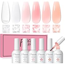 Amazon | PEACECOLOR ジェルネイル 6本 ビルダージェル クリア ピンク
