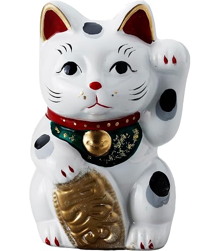 Amazon | クラフトマンハウス 招き猫 貯金箱(中)瀬戸焼 開運 黄ぶち