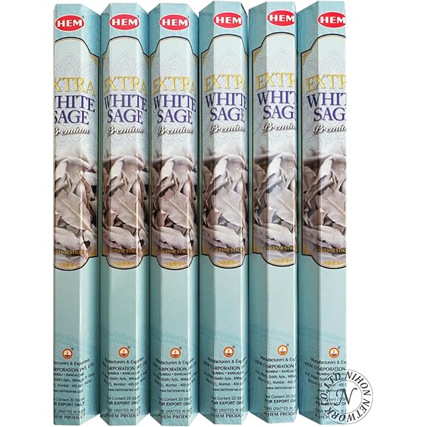 ★数量限定セット④★お香立て付【２００gホワイトセージ✴HEM社インセンス４種♥ 限定特別価格】「HEM六角香6個入り ホワイトセージ」【送料無料