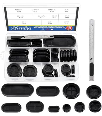 Uxcell 38-Piece Nylon Cable Snap Bushing Set - 7/16 Mounting Hole, Black, For Wiring Protection - View #3