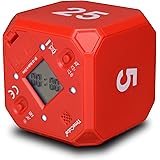 TimeCube Plus プリセット タイマー LEDライト4つ/アラーム付き 時間の管理用 カウントダウン設定 (レッド - 5分 10分 20分 25分)