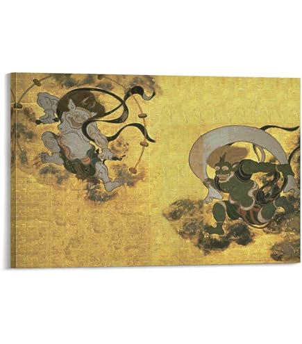 Amazon.co.jp: アート 風神雷神図ポスター1 パネル キャンバスウォール Amazon.co.jp: アート 風神雷神図ポスター1 パネル キャンバスウォール
