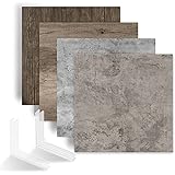 Meking 背景ボード 60x60cm バックグラウンド 両面異なる仕様 撮影用 写真撮影 バックグラウンド 木目柄 コンクリート柄 商品撮影 美食撮影 雑誌撮影など適用 バックル付き 2枚セット 木目+コンクリートセット
