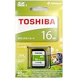 TOSHIBA SDHCカード 16GB Class10 UHS-I対応 (最大転送速度40MB/s) SDAR40N16G
