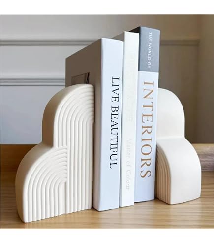 Ban.do Rainbow Ceramic Bookends – Cute Colorful Bookends For Girls Room & Bookshelf Decor