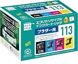 エコリカ ブラザー LC113-4PK対応リサイクルインク 通常容量 4色パック DCP-J4210N/J4215N MFC-J4510N/J4810DN/J4910CDW/J6570CDW/J6573CDW/J6770CDW/J6970CDW/J6973CDW/J6975CDW 残量表示対応 封筒パッケージ【Amazon.co.jp限定】