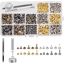 Amazon.co.jp: 360組レザークラフト カシメセット 6mm 8mm 12mm