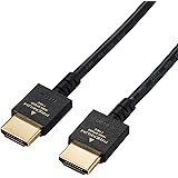 エレコム HDMI ケーブル 1ｍ プレミアム 4K 2K (60P) UltraHD 3DフルHD スリムタイプケーブル ブラック DH-HDP14ES10BK