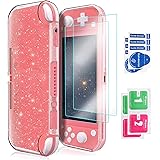 DLseego Switch lite に対応 ケース ガラスフィルム(2枚セット) シリコンケース スイッチライト 用 ソフトカバー 超薄 透明 9H硬度 超軽量 気泡ゼロ飛散防止