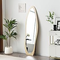 とまとアスプルンドスタンドミラー　全身鏡　オーバル　スペースエイジ Amazon.co.jp: OSJ 全身鏡 ウェーブミラー 姿見鏡 北欧 木目調