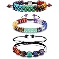 Top Plaza Customize Your Couple Lover His Queen Her King Bracelets - Chakra Reiki Healing Energy Crystals Yellow Tiger Eye St
