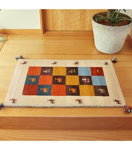 萩原 ギャッベマット 約40×120cm 「GABBEH D11」 羊毛 手織り Amazon.co.jp: 萩原 ギャッベマット 約40×120cm 「GABBEH D11