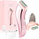 MSSAYA レディースシェーバー 女性シェーバー 電動 防水 シェーバー USB充電式レディシェーバー 女性用 電気カミソリ ムダ毛トリマー ボディー全身適用 顔、脇、腕、ビキニライン、背中、足 泡 ドライそり 男女兼用 日本語説明書付き