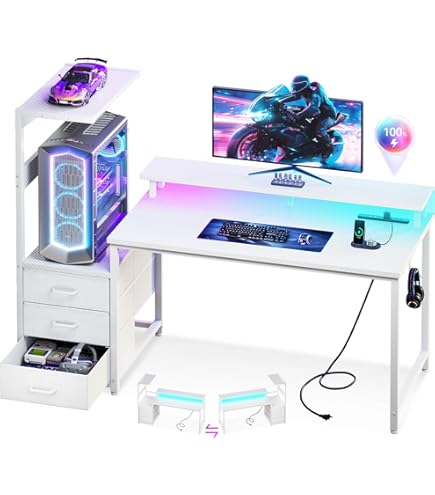 ゲーミングデスク パソコンデスク 幅80cm 机 pcデスク 木製 ホワイト Amazon | LYZMHA パソコンデスク ゲーミングデスク 幅80cm×奥行50cm PC