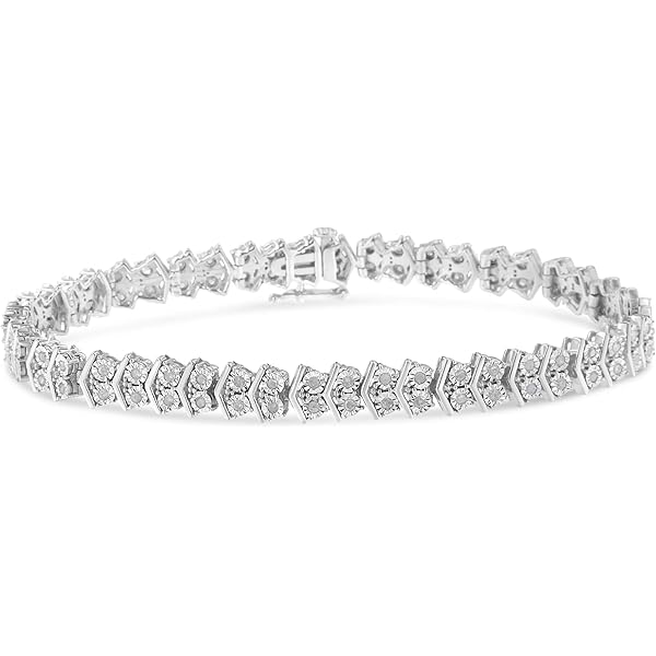 Amazon | .925スターリングシルバー 3ストーン 列ダイヤモンド 「S