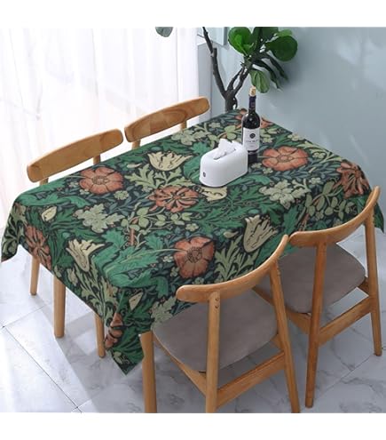 Amazon｜PIRNSDG ウィリアム モリス 高級 テーブルクロス 長方形