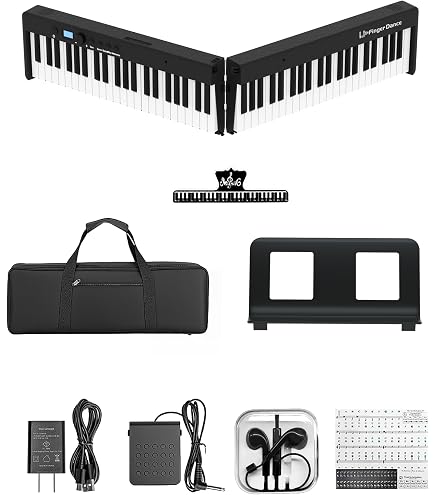 Amazon | 電子ピアノ 88鍵盤 折りたたみ タッチレスポンス鍵盤 4