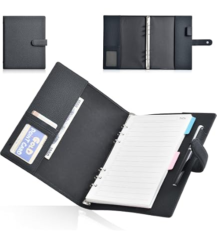 Amazon.co.jp: ファイルフォルダー リングバインダー A5サイズ 6穴 PU