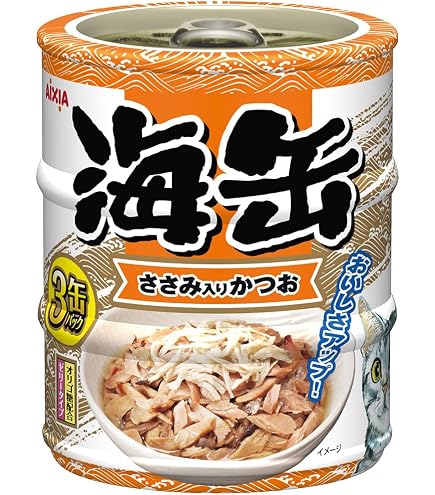 Amazon | 海缶ミニ3P 削り節入りかつお 180g（60g×3缶）×24コ | Aixia