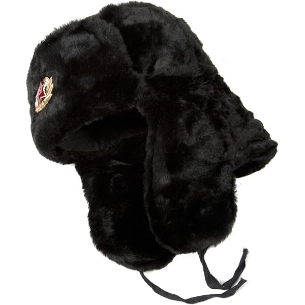 Hat Russian Soviet Army Black KGB * Fur 