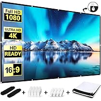 FUDONI 1080P フルHD プロジェクター 100インチスクリーン付き