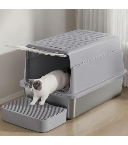 Amazon | Suzzipaws ステンレススチール製猫用トイレボックス 特大金属
