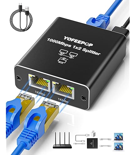 Amazon.co.jp: RJ45 オス1 - メス2 x LANスプリッターネットワーク